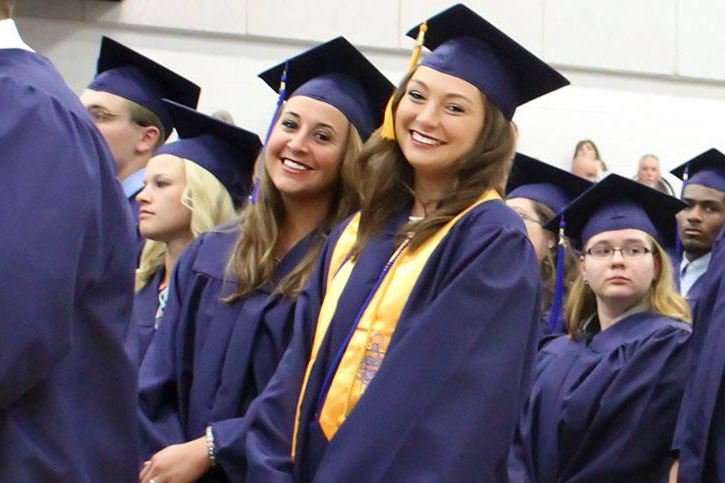 Students at commencement