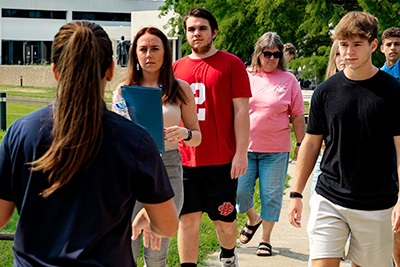 Students being lead on a tour of John A. Logan College