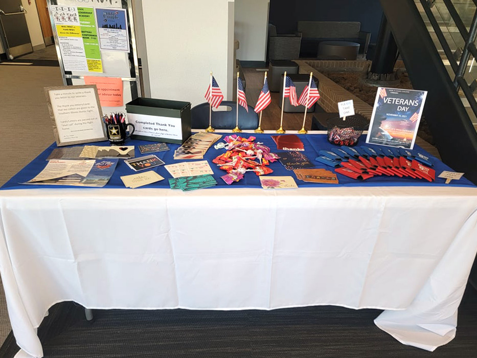 Display with Honor Flight thank you cards