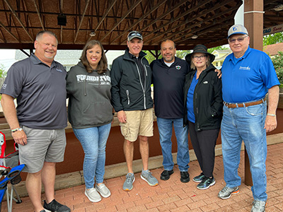 Herrin Festa Bocce Ball: Steve Falat of River Radio, Executive Director of the JALC Foundation Staci Shafer, JALC President Dr. Kirk Overstreet, Foundation Board Member Terance Henry, Vice-President Emeritus Dr. Deb Payne, JALC Board of Trustees member Jake Rendleman.