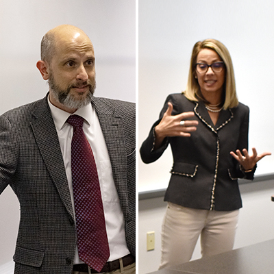 Outstanding Faculty Joseph Dethrow (left) and Gretchen Cudworth (right)