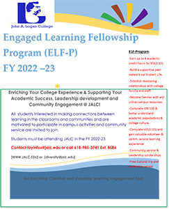 Flyer for the Engaged Learning Fellowship Program