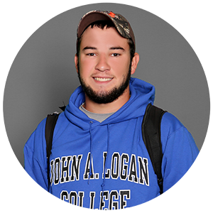 Student with John A. Logan College sweatshirt on.