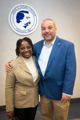 Director of Diversity, Equity, and Inclusion Toyin Fox with Terance Henry