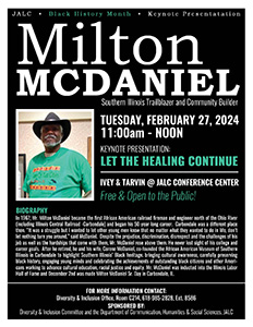 Flyer for Milton McDaniel KEYNOTE PRESENTATION: LET THE HEALING CONTINUE