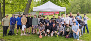 Participants pose at the Black Jack Frisbee Golf Tournament