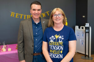 Dr. Overstreet and Christy Marrs at her retirement party