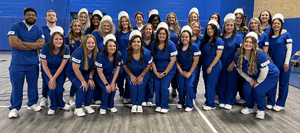 Group picture of LPN students before graduation.