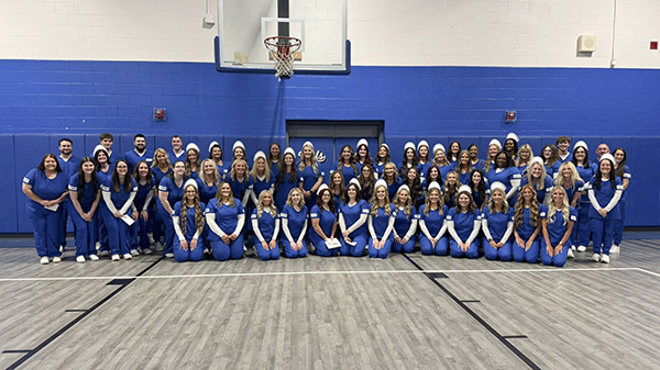 Group picture of ADN nursing students before graduation.