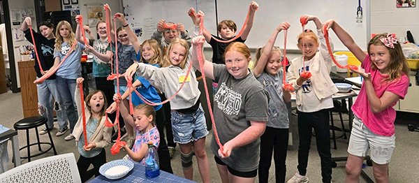 Kids with slime at summer camp held at JALC