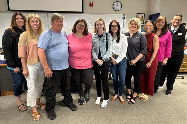 JALC Nursing Instructor Crystal Young with faculty, staff, community, and students.
