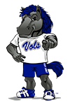 JALC mascot Charger pointing forward.