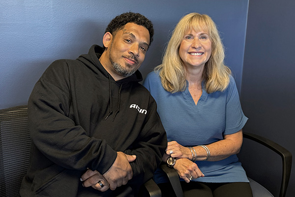 JALC student Jason Smith and Manager of Career Services Beth Rosendahl