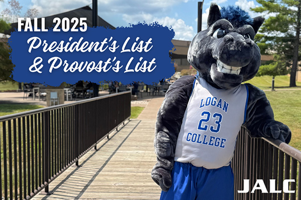 JALC courtyard bridge with text reading FALL 2025 President's List & Provost's List.
