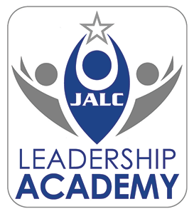 JALC Leadership Academy logo with silhouettes of three persons, with the person in the middle holding a star above their head.