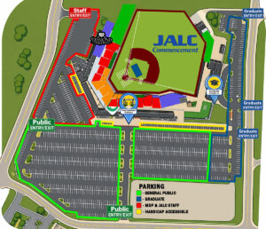Map of Mountain Dew Park with parking.