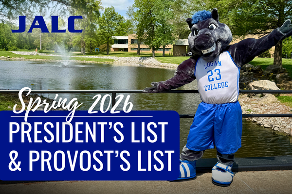 Charger mascot standing on campus bridge with the pond and fountain in the background alongside text Spring 2026 President's List & Provost's List