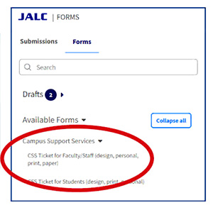 Softdocs Forms page screenshot showing Faculty/Staff form or Student form.