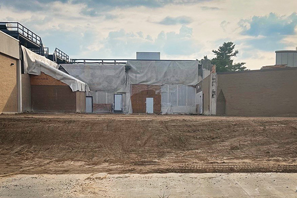 Construction work at the future site of Logan Hall on the west side of John A. Logan College.