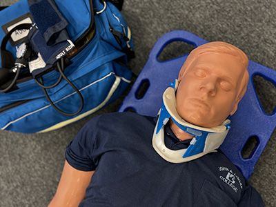 Practice dummy on stretcher.